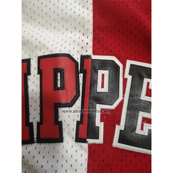 Camiseta Chicago Bulls Scottie Pippen NO 33 Mitchell & Ness Rojo Blanco